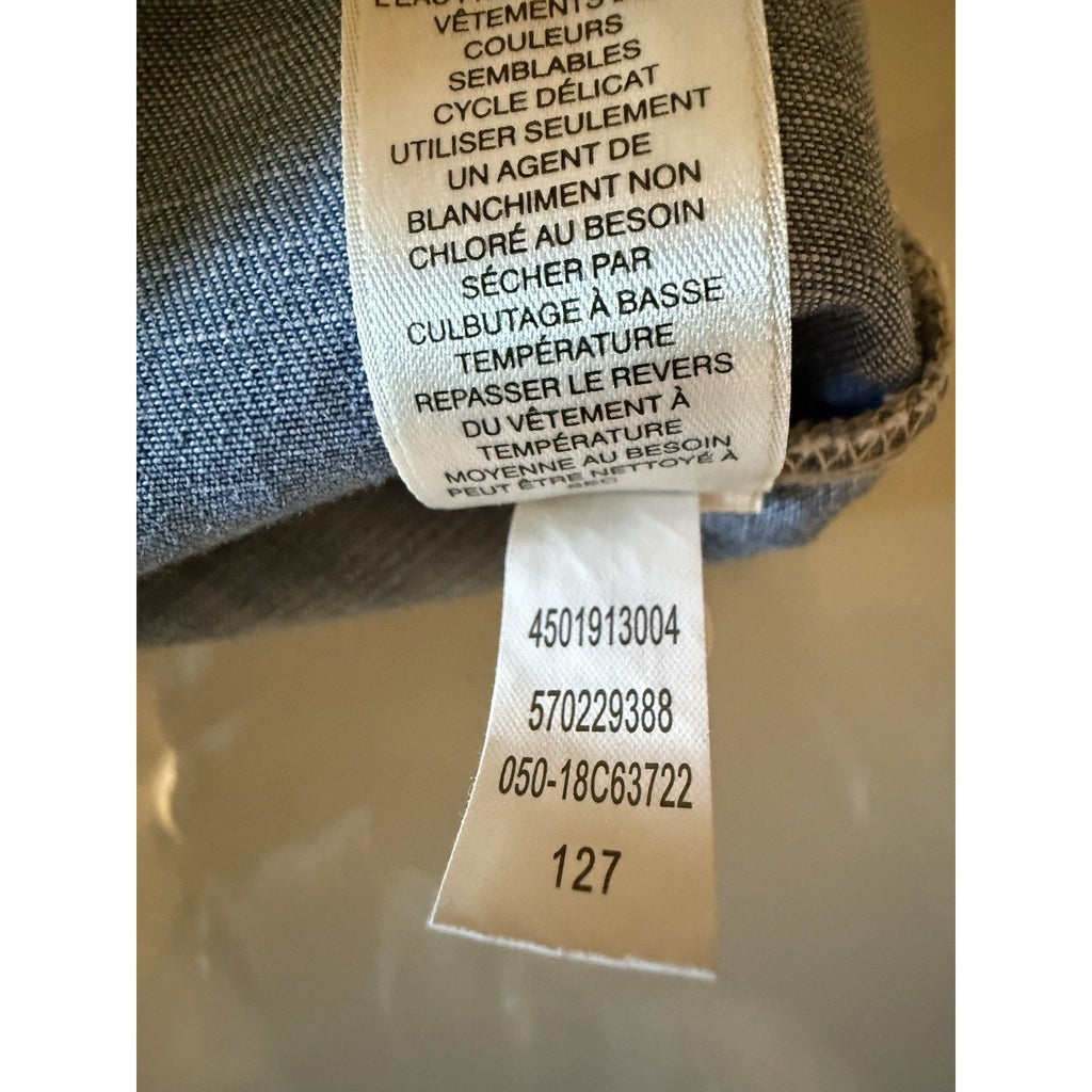 NWT Chico’s Denim Shirt Dress Size 00 US XS Light Wash Lyocell Roll Tab Sleeve