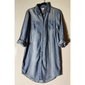 NWT Chico’s Denim Shirt Dress Size 00 US XS Light Wash Lyocell Roll Tab Sleeve